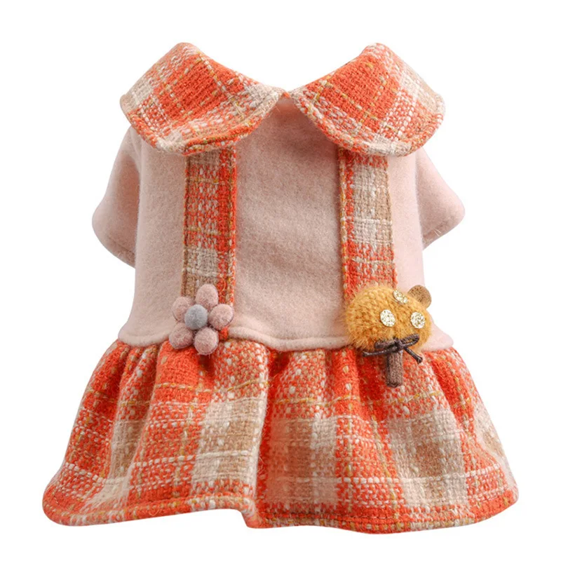 

Dog Clothes Winter Clothes Pet Supplies Clothing Plaid Spaghetti Straps Skirt Cat Thick Spring and Autumn Dog Clothing