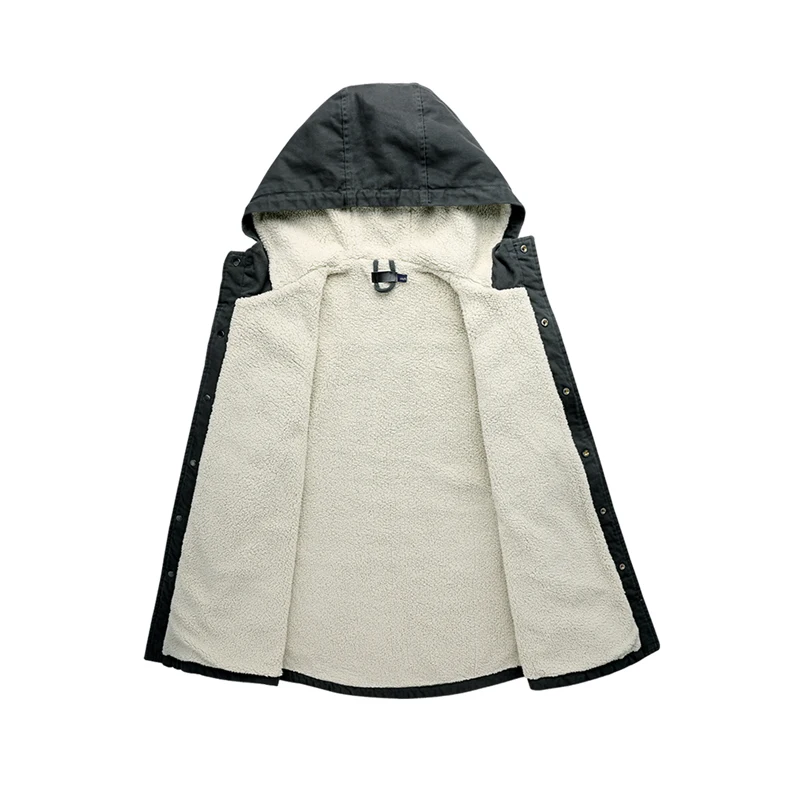 Winter Men Hooded Parkas Fur Linner Thicken Jacket Male Casual Warm Overcoat Snow Windbreaker Man Coats Classic Windproof Parka