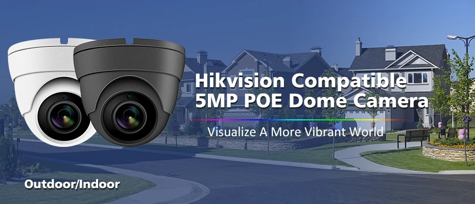 Совместимость Hikvision 5MP IP POE камера наружная/Внутренняя H.265 купольная CCTV сетевая камера широкий угол 2,8 мм 30 м ИК ONVIF