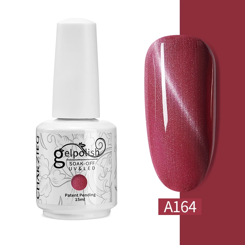 164 ROHWXY Гель-лак для ногтей 15 мл УФ светодиодный Гель-лак для замачивания стойкий лак для кошачьих глаз лак для ногтей с магнитом и базовым покрытием для маникюра - Цвет: 164