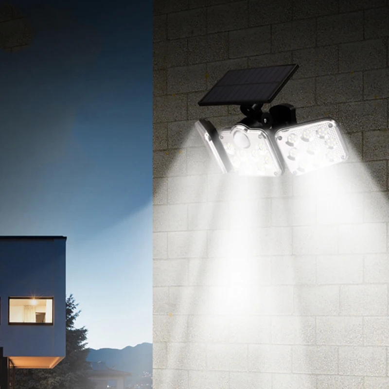

LED Solar Lights Outdoor 3 Head Wall Lamp For Garden Garage Waterproof Lights Security LED Flood Light Motion Sensor 120LED