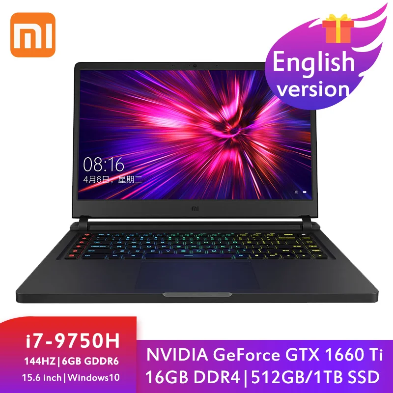 Xiaomi игровой ноутбук 15 6 дюймов i7 9750H 16G DDR4 1 ТБ/512 ГБ SSD GTX1660Ti 144 Гц 72% NTSC с подсветкой