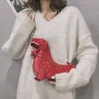 Забавный модный дизайнерский кошелек из искусственной кожи с заклепками в виде динозавра, женская сумка-тоут на цепочке, женская сумка-мессенджер через плечо с клапаном