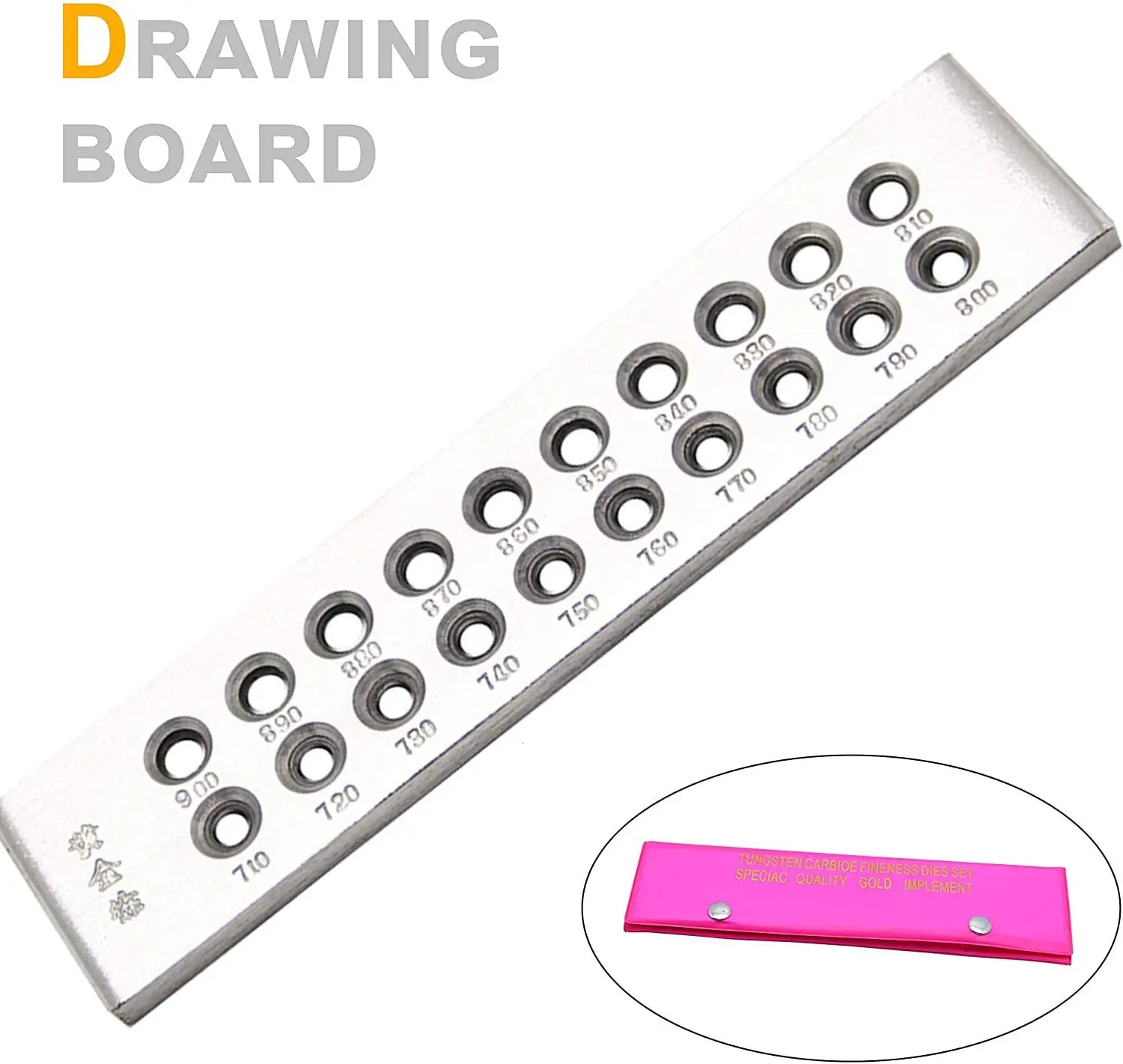 

Wire Drawplate Tungsten Carbide Round Draw Plate for Jewelry Making (20Holes: 7.10-9.00mm)