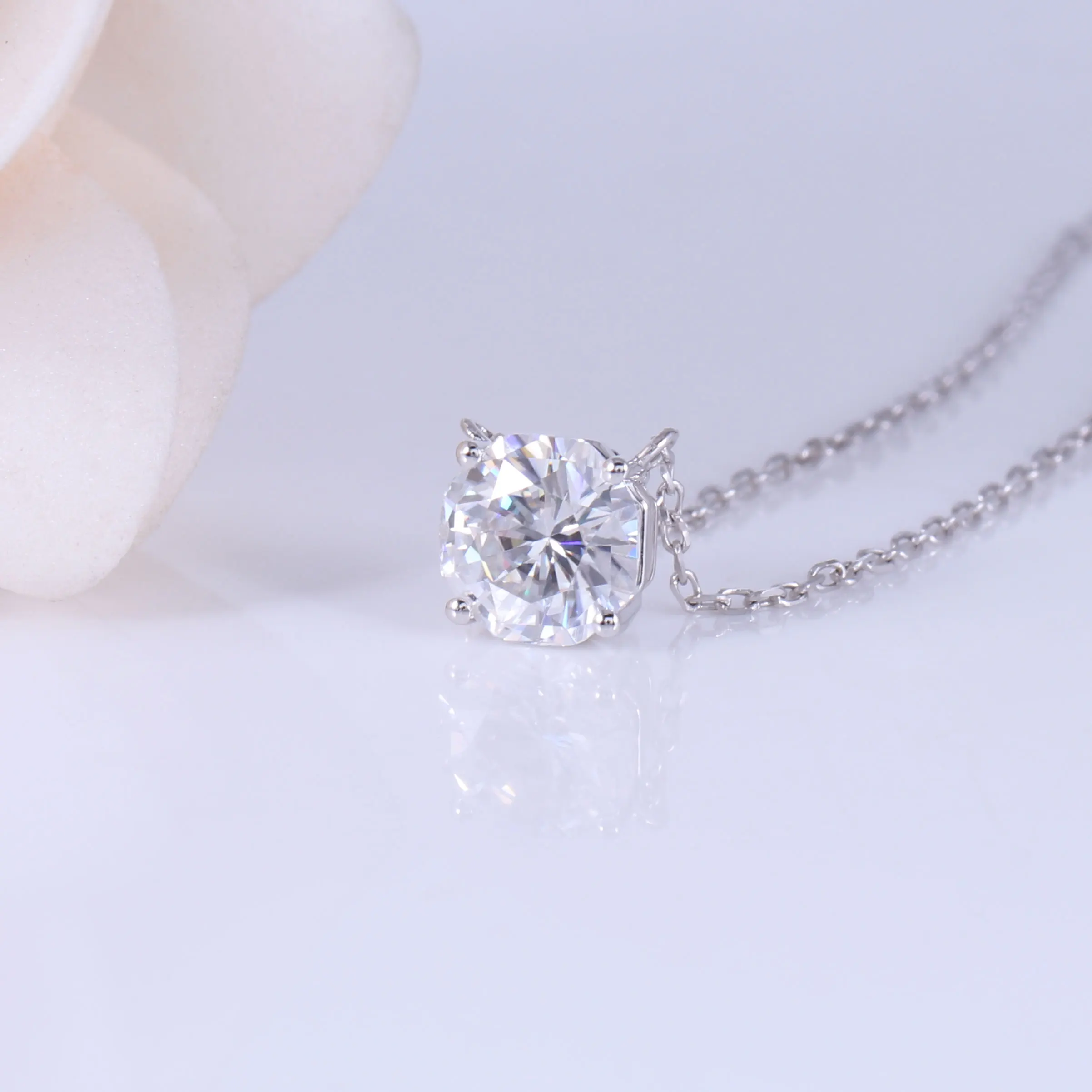 Женское ожерелье с подвеской в виде восьмиугольника кулон из белого золота 14 к 1