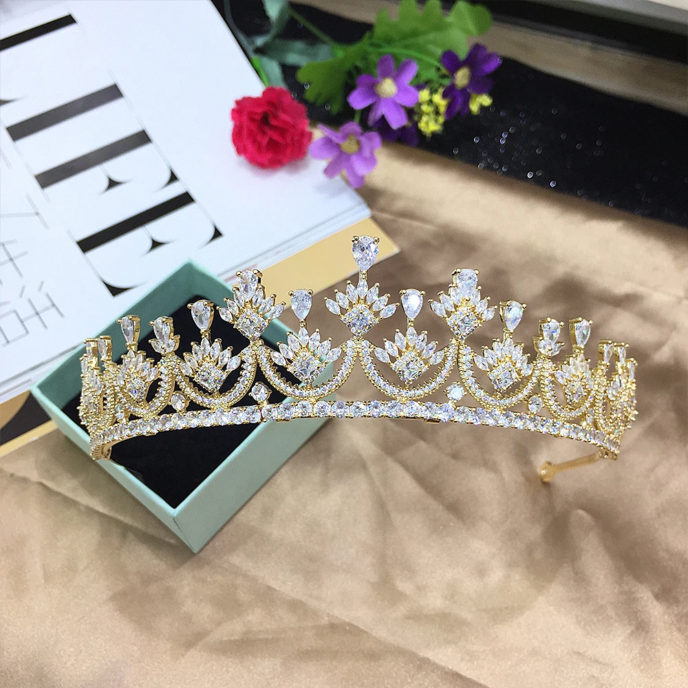 

TIRIM Crystal Bridal Tiara Crown Bride Headbands Women Girl Headpiece Prom Hair Ornaments Wedding Head Jewelry Accessories