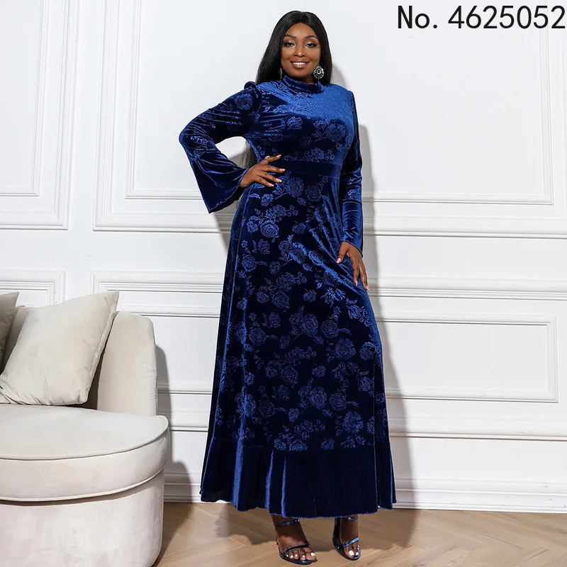 Осень-зима 2021 бархатные вечерние платья с длинным рукавом для женщин элегантное