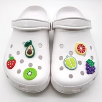 1pc cartoon fruit pvc jibz croc shoe charms decoration fit wristband garden shoe accessories sandals ornaments kits xmas gifts