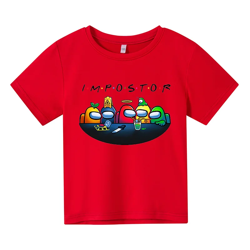 

Children's Games Amongus T-shirt Kids Toddler Animation Print T-shirt Imposter Boy Clothes 4-14Y 2021 Summer Tops T-shirt Tops