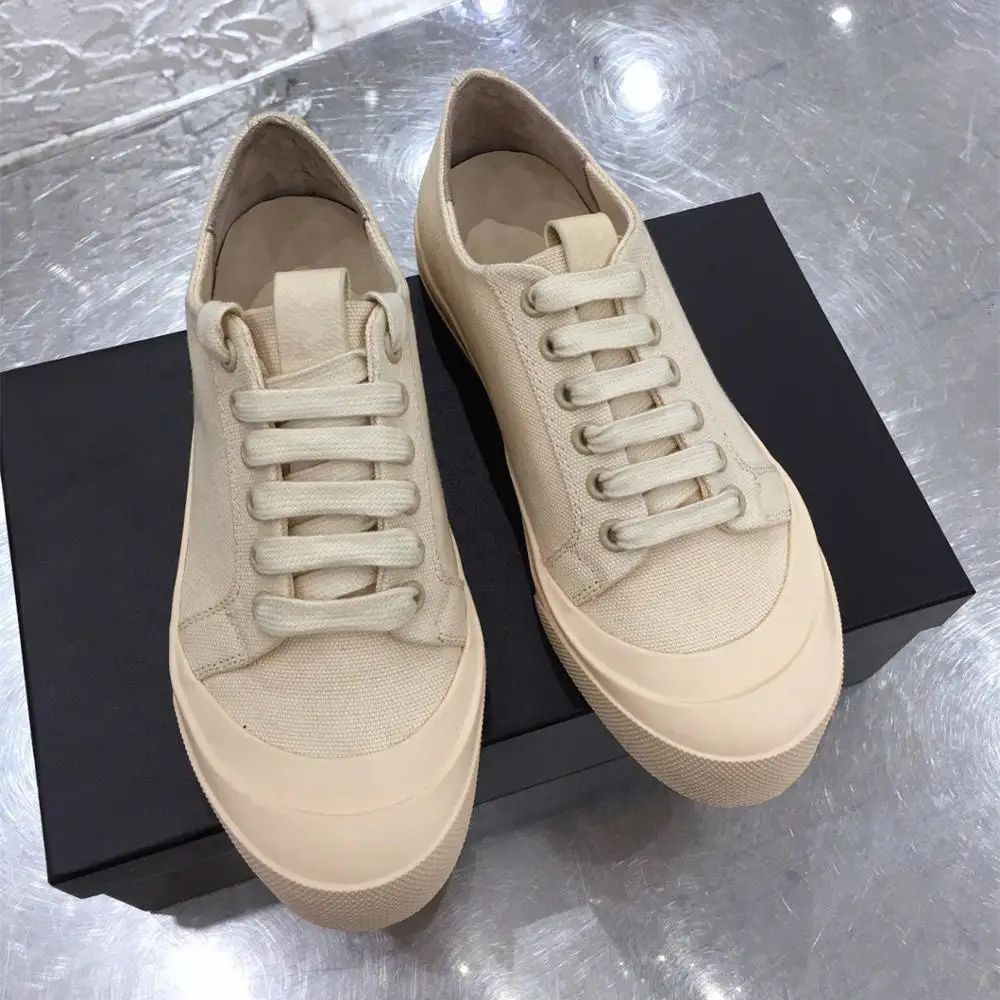 

Shoes Women Flats Vulcanize Shoes Zapatillas Mujer Sneakers women Tenis Feminino Off White Canvas 2020 Lace-up Ladies Casual