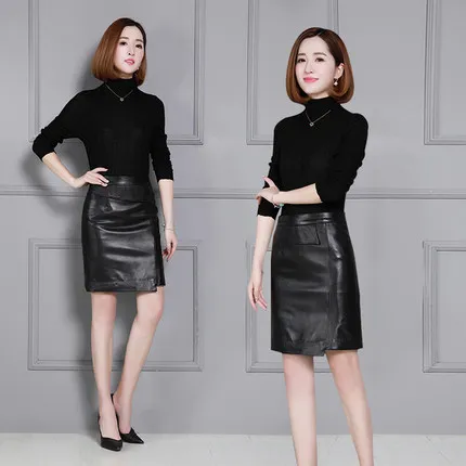 Высокая мода брендовые натуральная новый овец кожаная юбка K48 высокого качества |