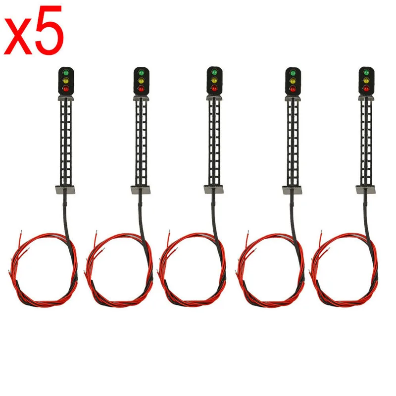 5 шт. накладки для модели железная дорога 3-Light T149 блок сигналов G/Y/R 7,5 см 12 В Led