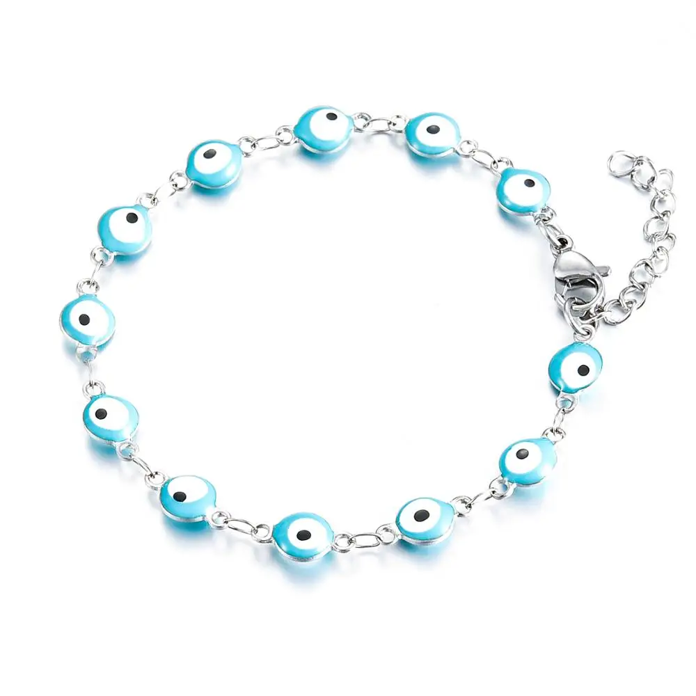 Браслет из нержавеющей стали с эмалью и бусинами женский браслет кулоном 6 мм