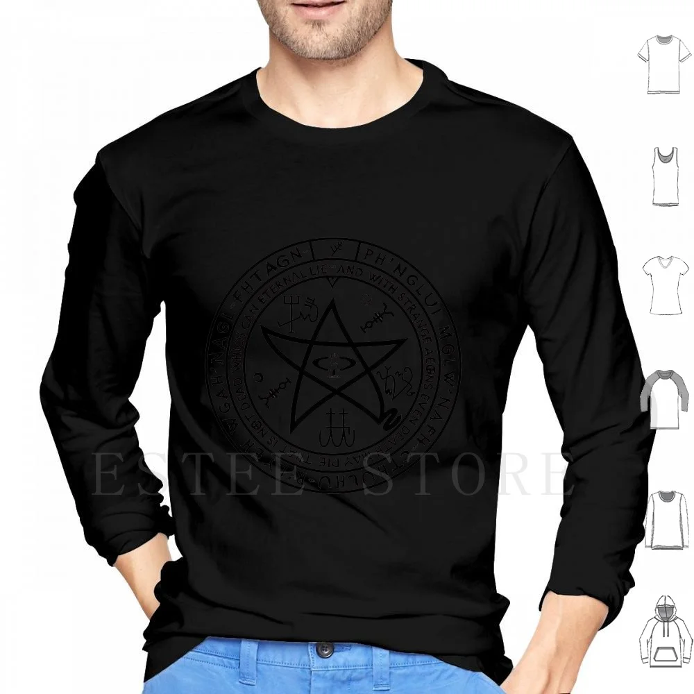 

Cthulhu Sigil Hoodie Long Sleeve Cthulhu Sign Sigil Mythos