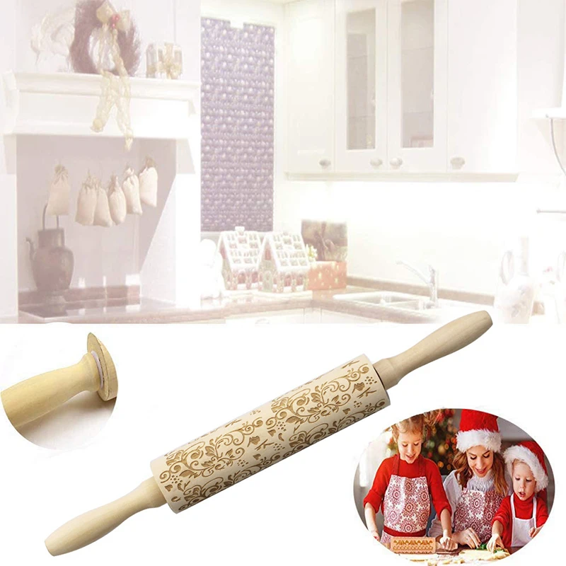 

7 типов рождественских тисненых скалок, деревянные резные печенья, печенье, печатные ролики, подарки