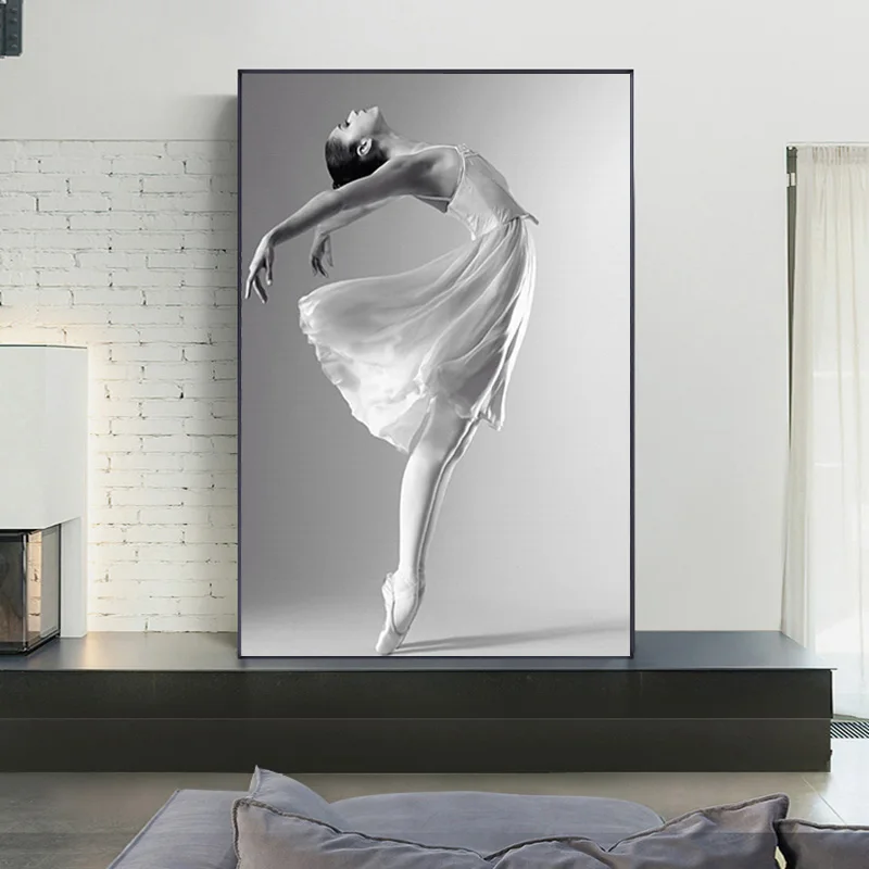 Картина на холсте черно-белые балетные постеры и принты в скандинавском стиле