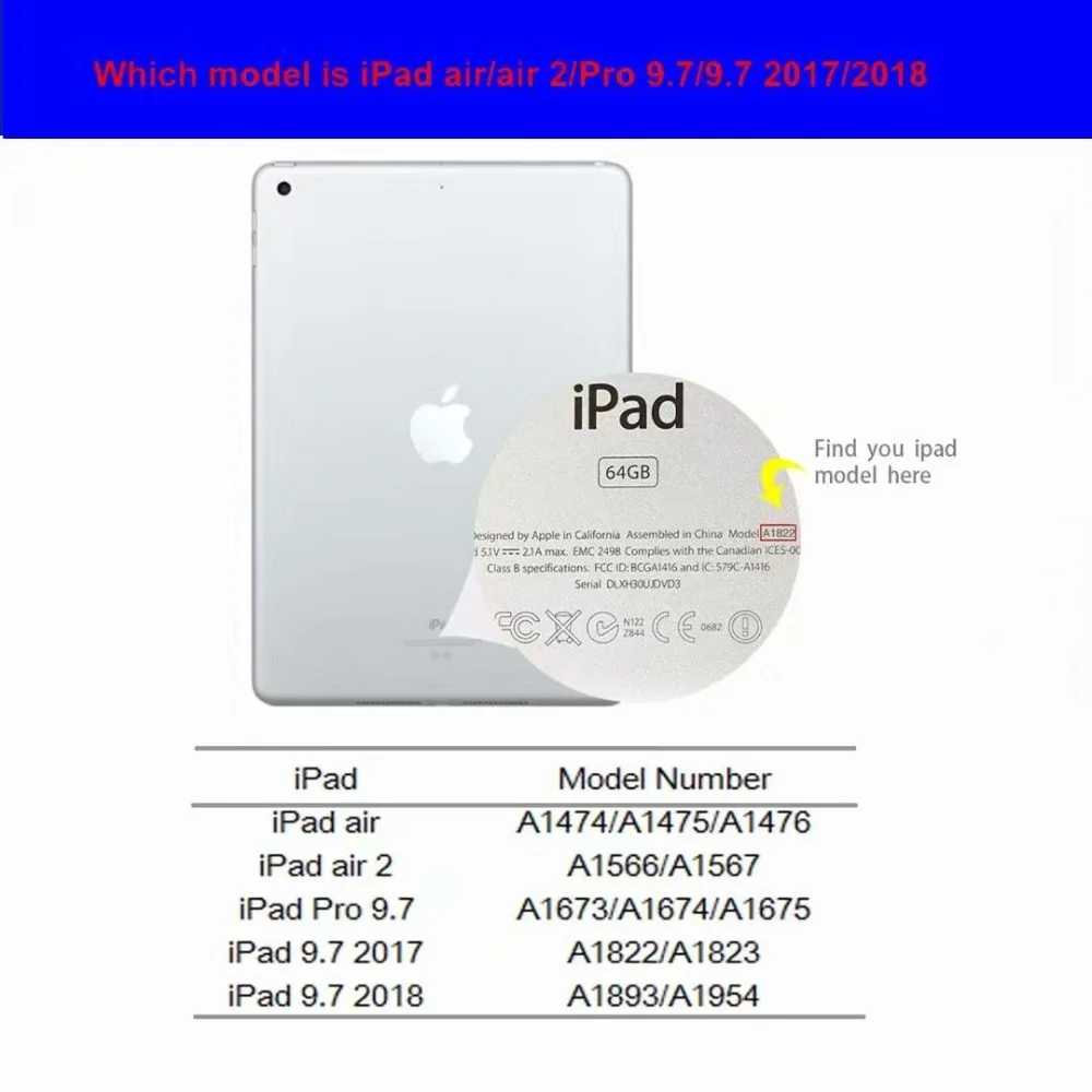 Для iPad 9,7 Pro 9,7 Air 1 2 Чехол с поворотом на 360 градусов PU TPU чехол-подставка с цветной Подсветкой Bluetooth сенсорная клавиатура