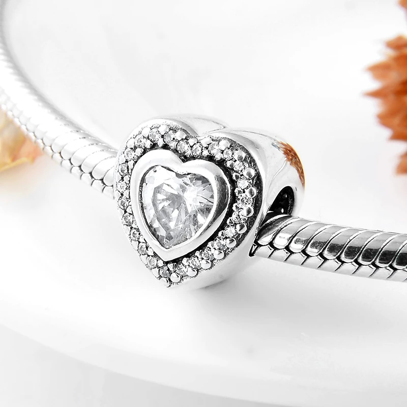 Like crystal Clear CZ Модный браслет из стерлингового серебра 925 пробы бусина в форме
