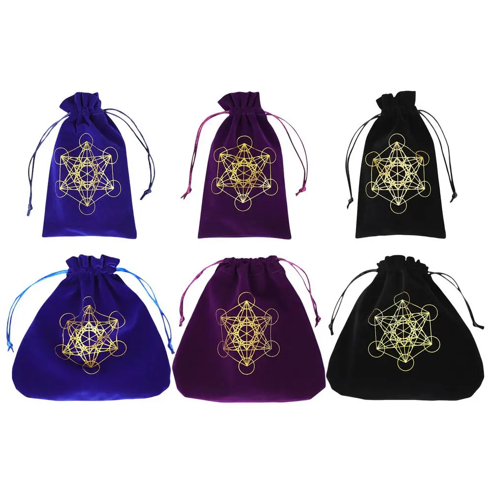 

Multi Patterns Velvet Pentagram Tarot Storage Bag Storage Package Bag Divination Drawstring Package Christmas Party Gift Pouch