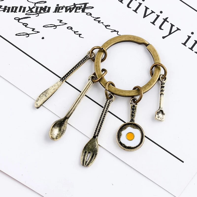 Антикварная бронзовая цепочка для ключей Креативные кухонные инструменты