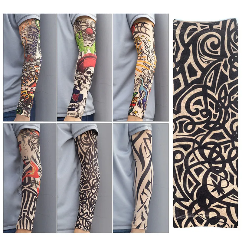 6 типов нейлоновых 3D татуировок напечатанные рукава для защиты от солнца на
