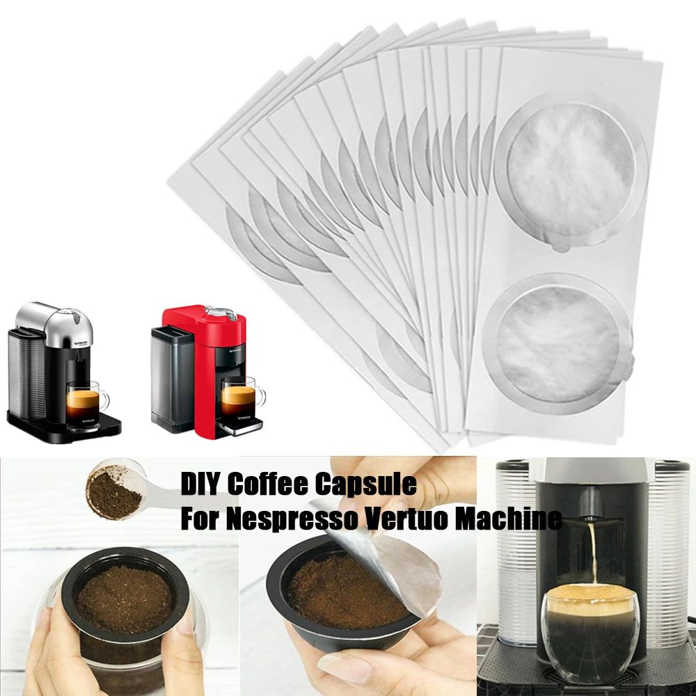 62mm Nespresso Pods Disposable Aluminum Seal Vertuo Plus Refillable Coffee Capsules Pod Sticker Lids Maker | Дом и сад