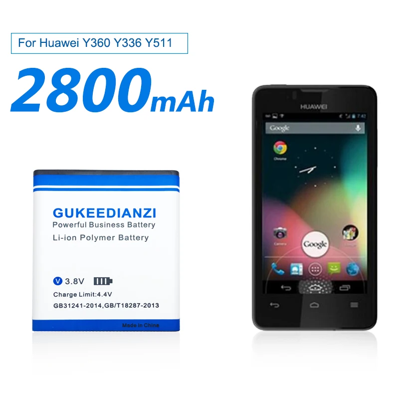 

GUKEEDIANZI 100% New Battery HB5V1HV HB5V1 2800mAh For Huawei Honor Bee Y541 Y5C Y541-U02 Y560-U02 4.5 Inch Batteria Trackcode