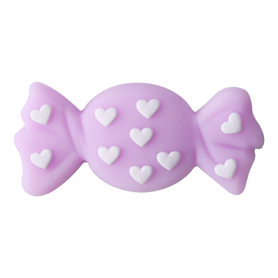 candy purple Let'S Make/1 шт., силиконовый прорезыватель, бусины, Шестигранник, Прорезыватель для зубов, маленькие грызуны, мультфильм, жемчуг, 0-12 месяцев, силиконовая погремушка, детский Прорезыватель - Цвет: candy purple