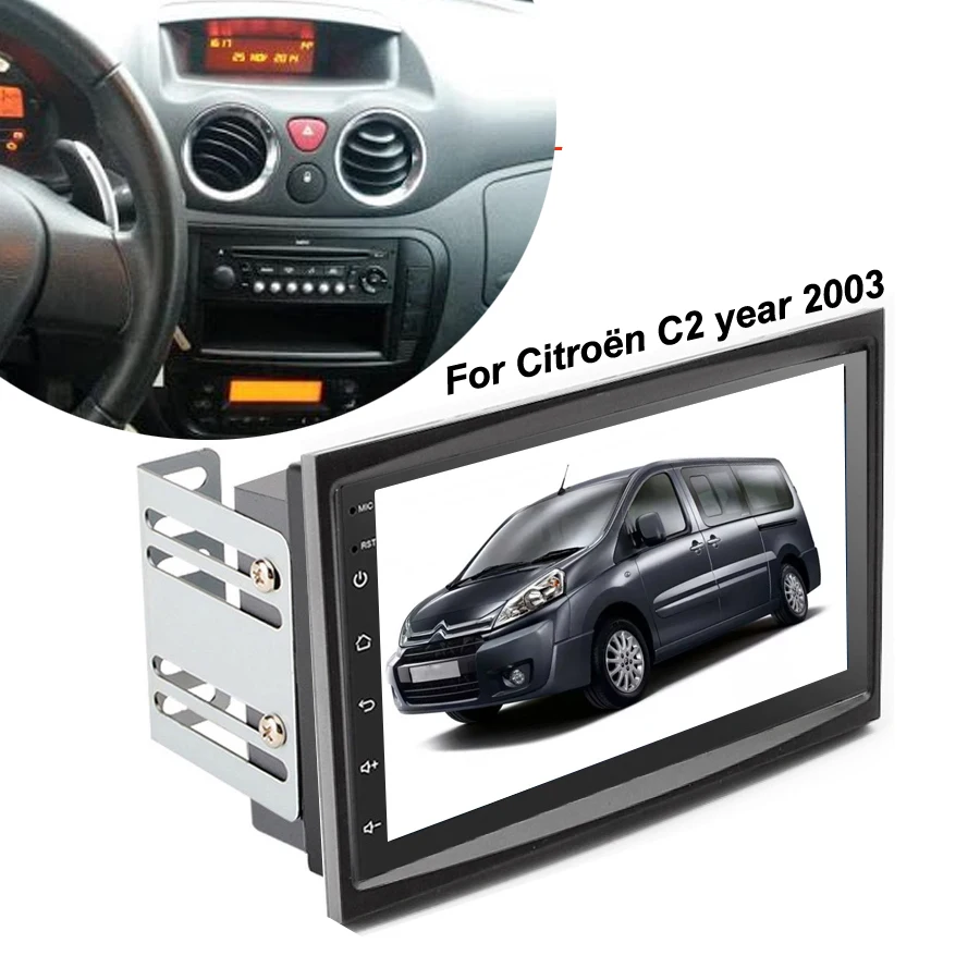 Автомагнитола Carplay для Citroen C2 2003 стерео GPS-навигатор 128 Гб ПЗУ Авторадио 2Din Android 10