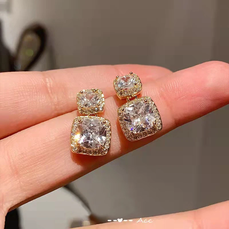 Роскошные женские серьги с кристаллами циркония модные ювелирные изделия