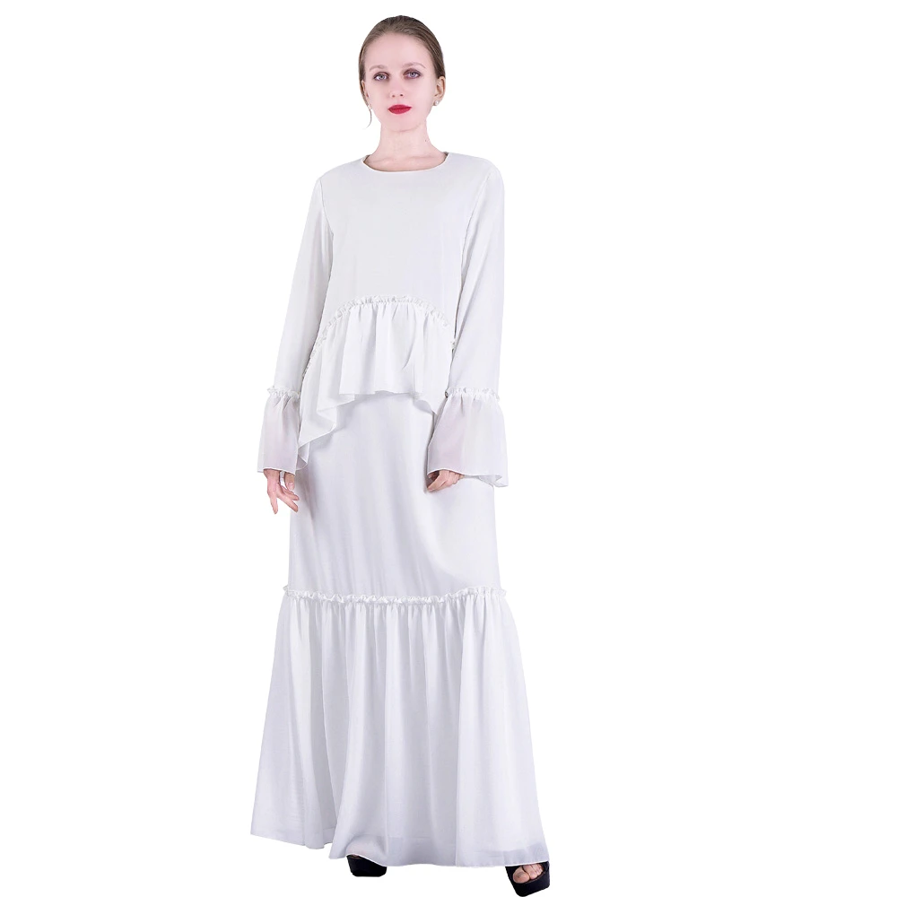 Шифоновое длинное платье-абайя в мусульманском стиле для женщин халаты