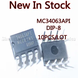 10PCS/LOT MC34063 34063AP1 MC34063API DIP-8 in-line switching regulator New In Stock