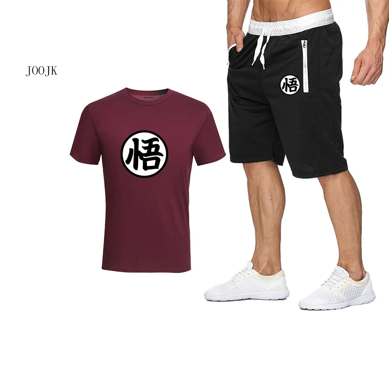 2018 Новые мужские футболки с принтом Wukong + спортивные штаны Мужская одежда костюм