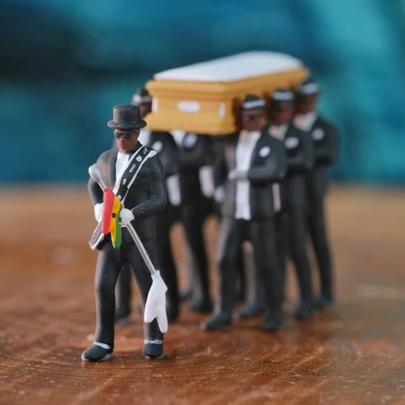 

actions figure 8pcs Set Hot Fashion Blacks Carry The Coffin Team 10cm The PVC Action Collection Toys model gift fun