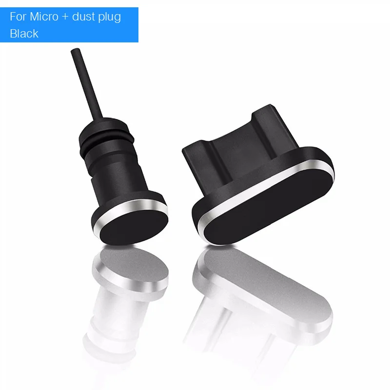 Металлическая заглушка от пыли разъем Micro USB Type C для зарядки наушников iPhone Huawei Xiaomi