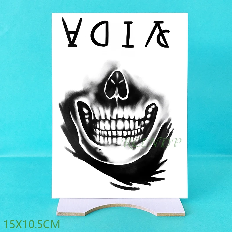 Водостойкая Временная татуировочная наклейка с черепом искусственная