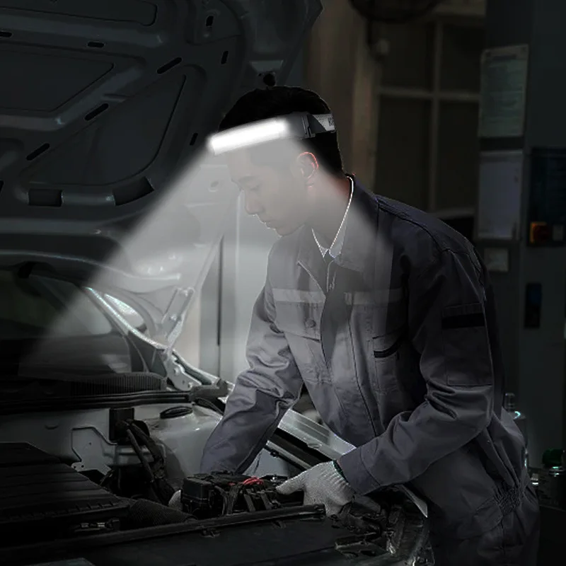 

New COB large flood headlights, outdoor camping and mountaineering, maintenance work, portable sports headlights