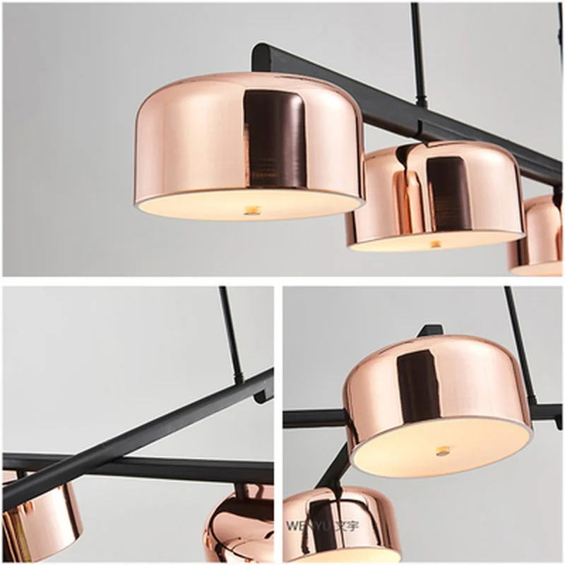 Современная Золотая люстра светодиодный светильник для столовой 4 вращающихся