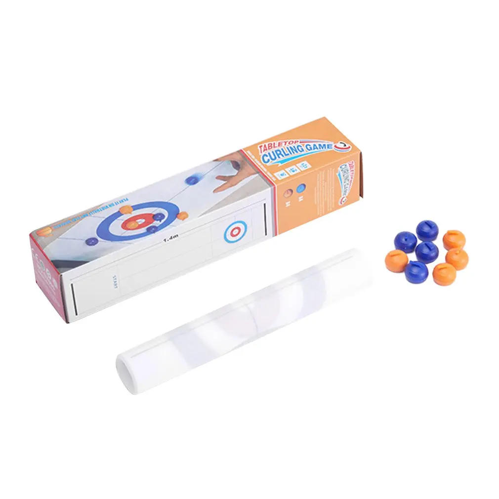 

Mini Curling Table Curling Ball Toys Foldable Tabletop Curling Game For Kid Adult Family Party Games Table Game Water Jug Stones