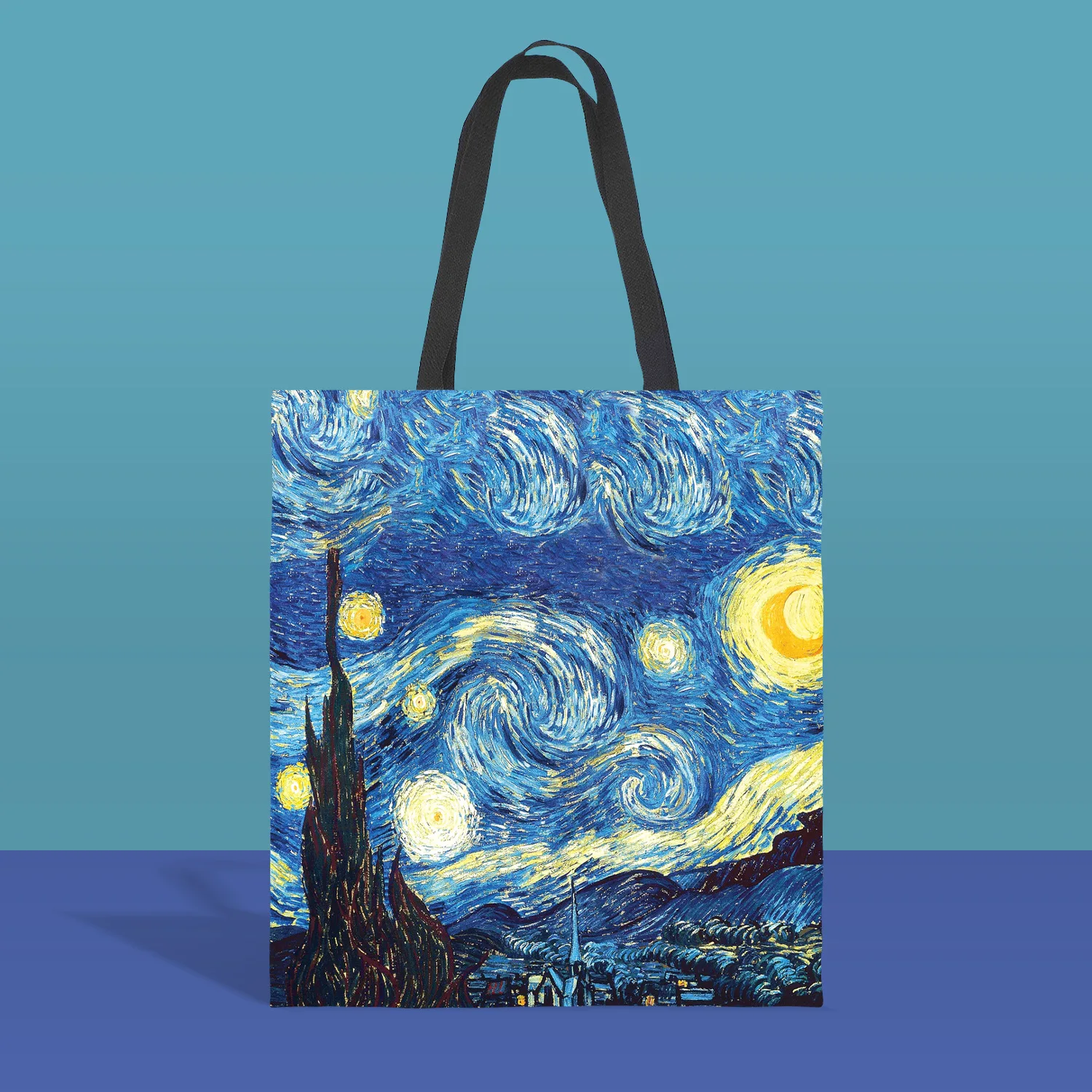 

2021 New Designer Tote Bag Van Gogh The Starry Night Oil Painting Hand Shoulder Bag Women's Canvas Bag Casual Eco Shopper Bags
