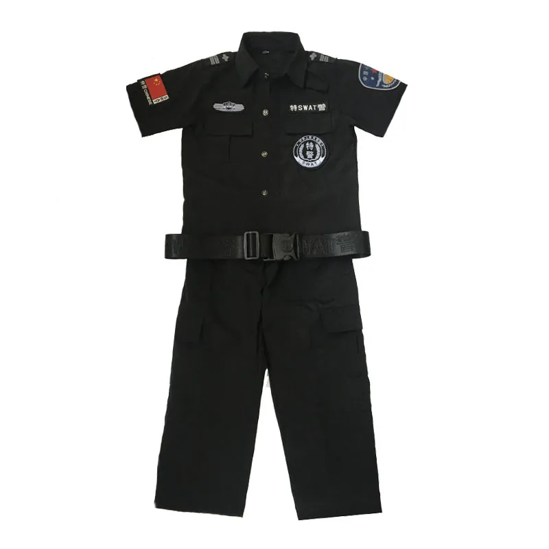 SWAT Special American Clothing Kids Police Costume Combat Vest Jacket with Toys Helmet Children Boys Policeman Role-play Kit |