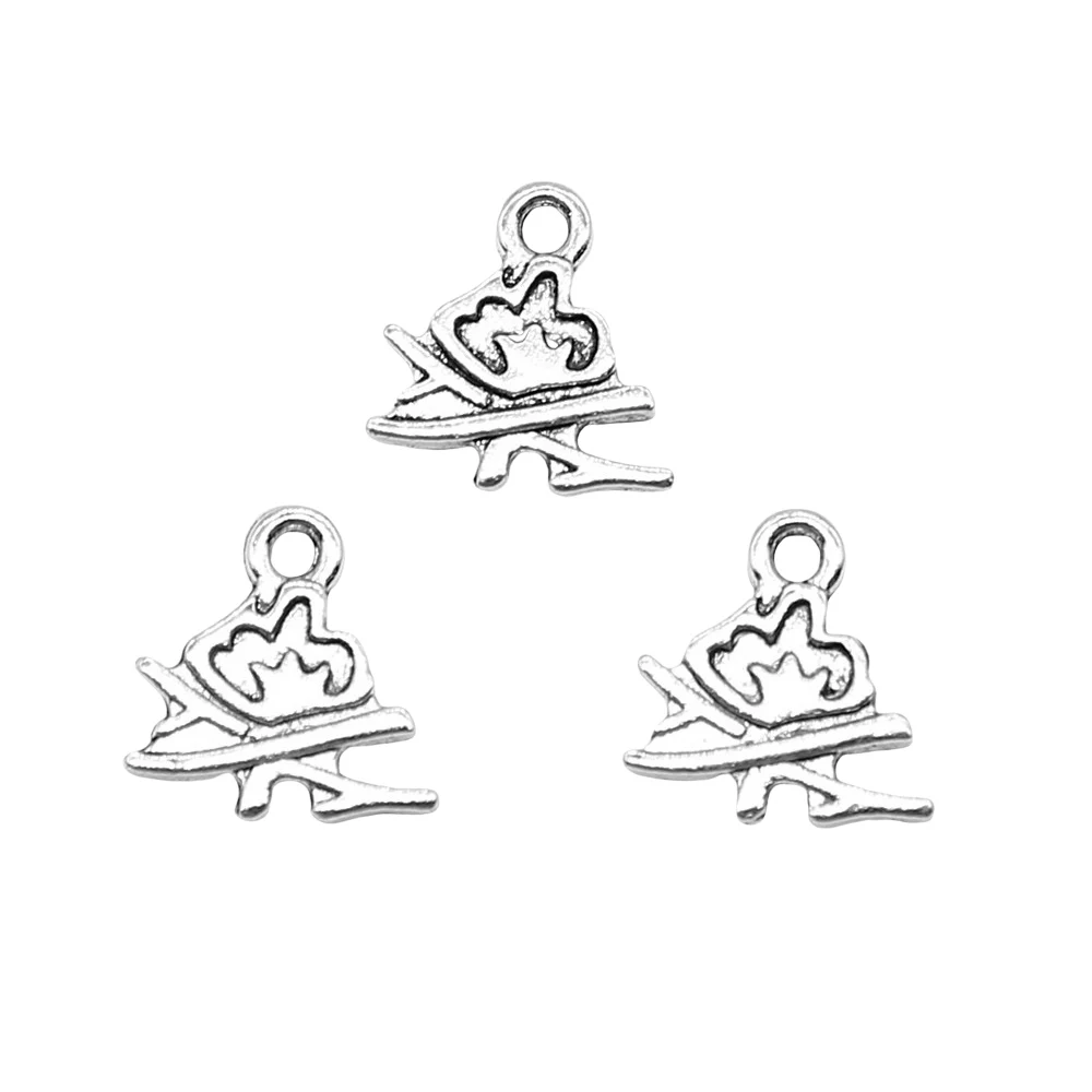 

20pcs Charms Fire Antique Silver Color Alloy DIY Jewelry Making Accessories 11x11mm