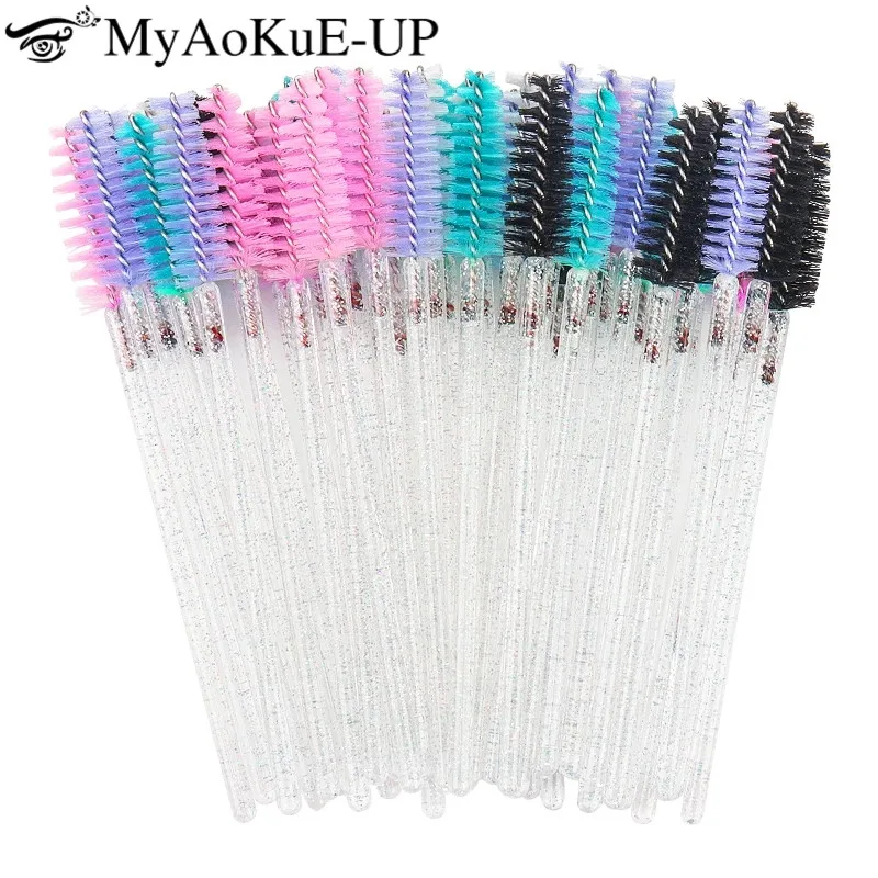 

50pc Disposable Crystal Eyelash Brush Mascara Wands Applicator Eyebrow Comb Lash Extension Microbrush Women Makeup Tool Supplies