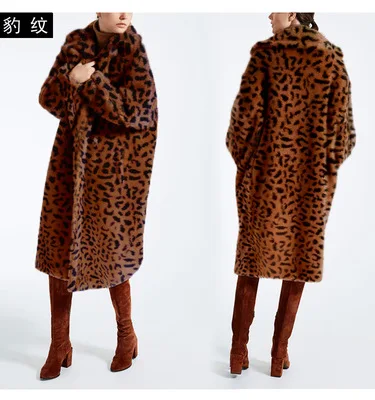 leopard Зимние толстые теплые пальто из искусственного меха женские негабаритные 10 цветов плюшевые пальто и куртки женские меховые пальто cwf0182-5 - Цвет: leopard