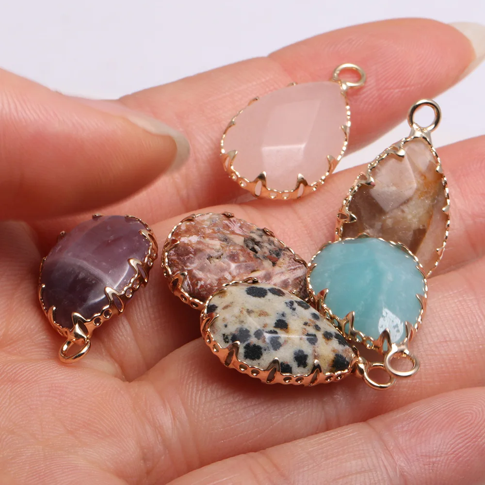 Натуральный камень кулон в форме капли воды форма Роза Qurtazs Агаты Подвески для