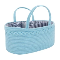 baby diaper storage box hempcotton weaving rope baby room diaper basket diaper storage box for wet wipes toy organizer