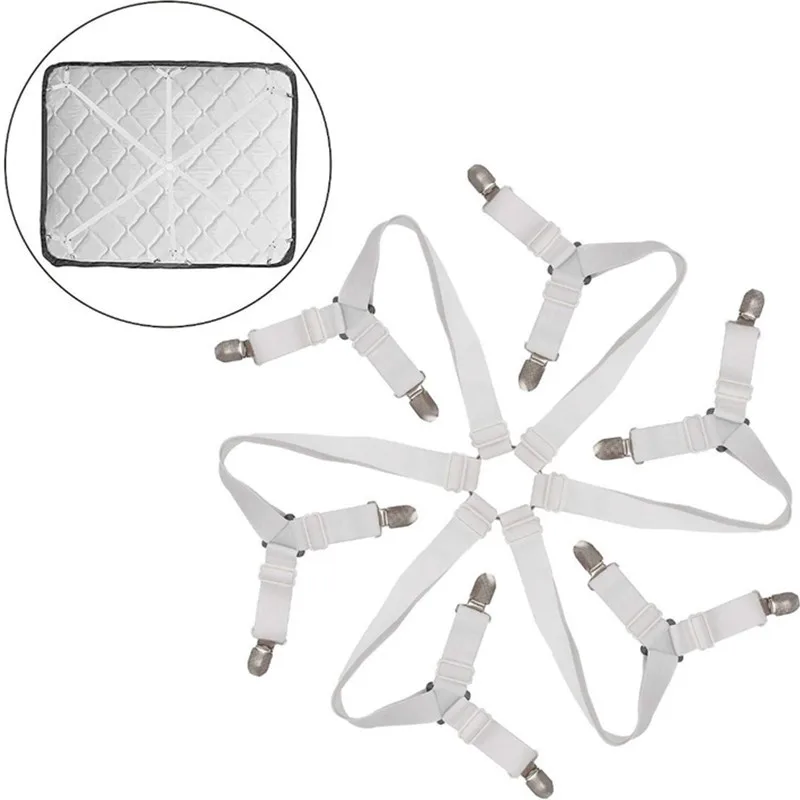 

4 Pcs Bed Sheet Elastic Grippers Belt Fastener Bed Sheet Clips Mattress Cover Blankets Holder Home Textiles Organize Gadgets