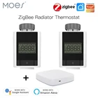 Умный термостатический клапан радиатора Tuya ZigBee 3,0, домашний термостат, Нагреватель TRV, Голосовое управление с Alexa Google Home Smart Life