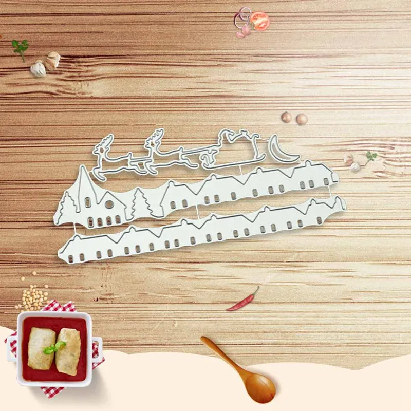 Рождественские сани металлический Трафаретный вырубной штамп Скрапбукинг