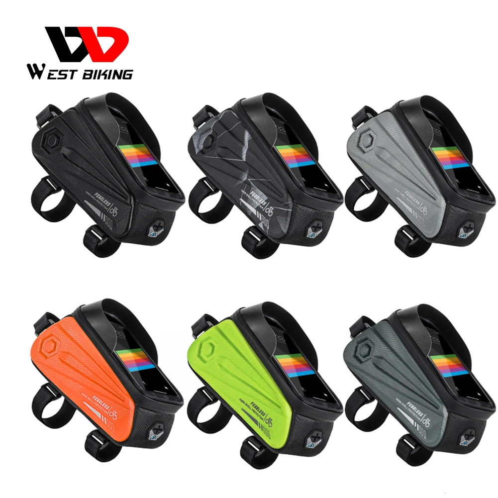 

WEST BIKING велосипедная сумка передняя Рамка Жесткий корпус сумка для хранения MTB велосипед спереди труба сумка Водонепроницаемый раме велосип...